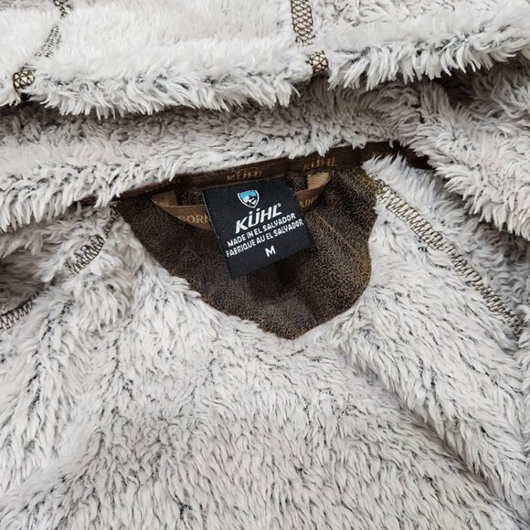 Kuhl Flight Vest Tan and Brown Faux Fur Hooded Pockets Full Zip Vest Size M - Picture 8 of 11